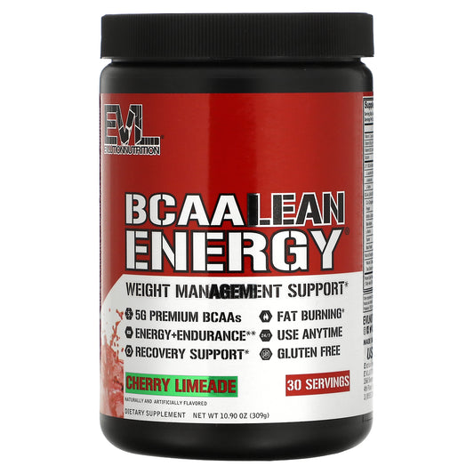 EVLution Nutrition, BCAA LEAN ENERGY, Weight Management Support, Cherry Limeade, 10.90 oz (309 g)