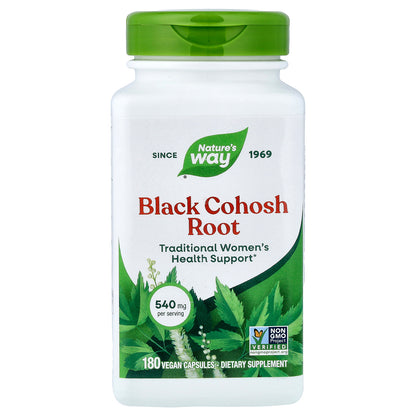 Nature's Way, Black Cohosh Root, 540 mg, 180 Vegan Capsules
