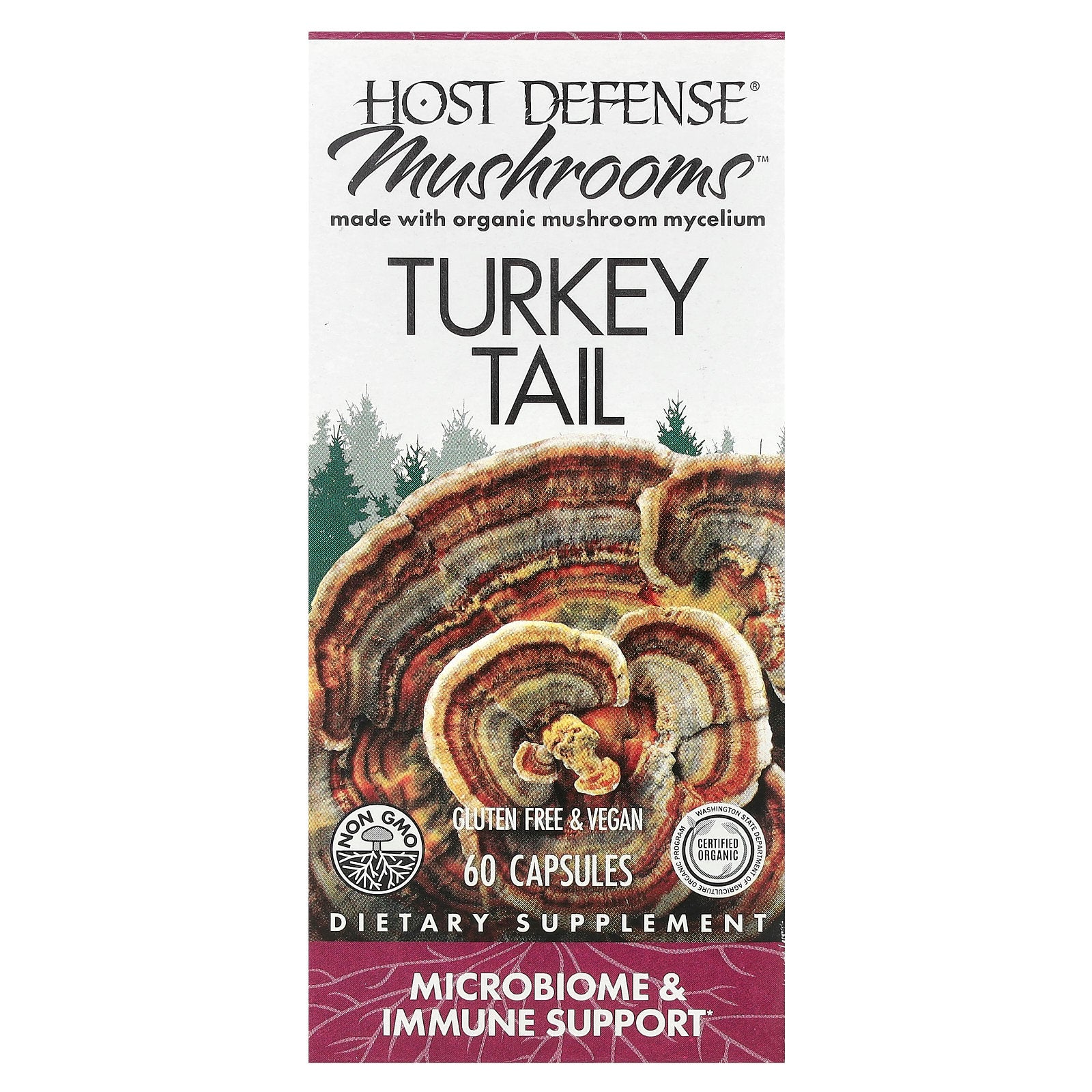 Host Defense, Mushrooms™, Turkey Tail, 60 Capsules (0.5 g per Capsule)