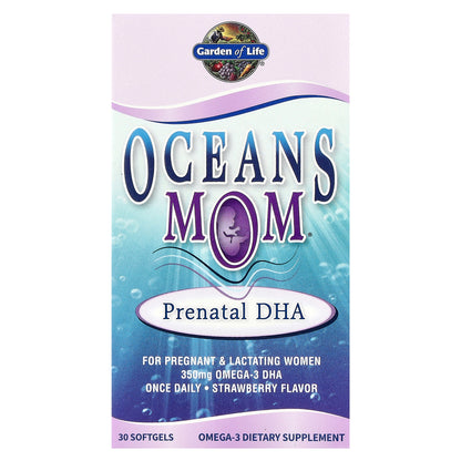 Garden of Life, Oceans Mom®, Prenatal DHA, Strawberry, 350 mg, 30 Softgels