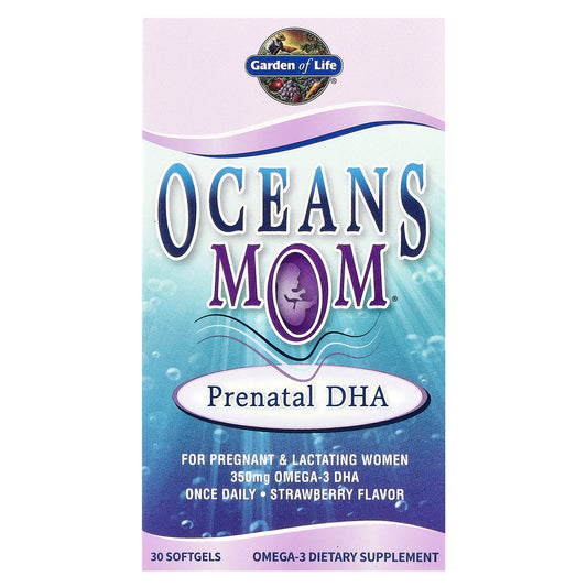 Garden of Life, Oceans Mom®, Prenatal DHA, Strawberry, 350 mg, 30 Softgels