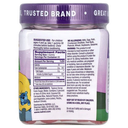 Natrol, Kids, Melatonin Gummies, Ages 4+, Raspberry, 60 Gummies