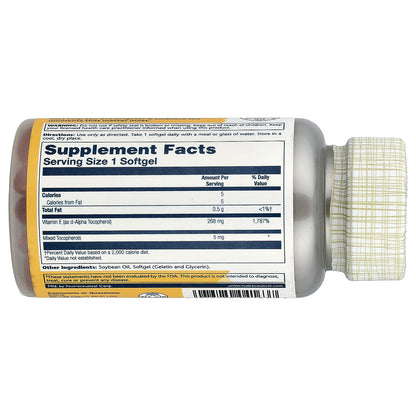 Solaray, Vitamin E, 100 Softgels
