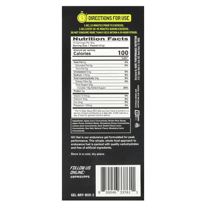 BPN, Go Gel, Endurance Gel, Mixed Berry, 10 Packets, 1.45 oz (41 g) Each