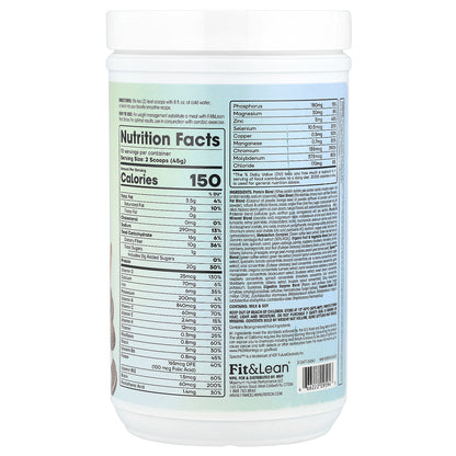 Fit & Lean, Meal Shake, Complete Fitness Nutrition, Cookies & Cream, 1 lb (450 g)