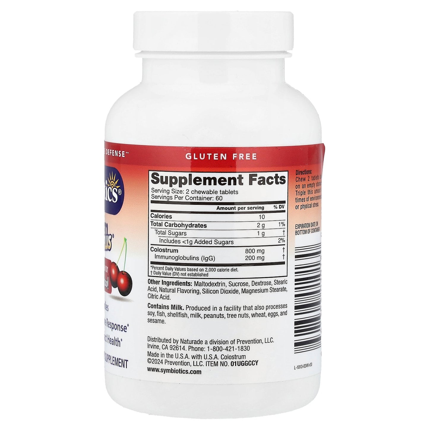 Symbiotics, Colostrum Plus® Chewables, Wild Cherry , 120 Chewable Tabs