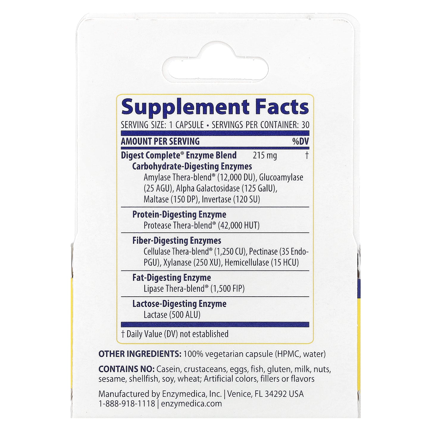 Enzymedica, Digest Complete®, 30 Capsules