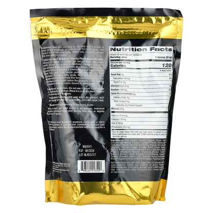 California Gold Nutrition, Sport, Vegan Protein with Pea Protein Isolate and Brown Rice Protein, Vanilla, 2 lb (907 g)