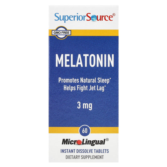 Superior Source, Melatonin, 3 mg, 60 MicroLingual® Instant Dissolve Tablets
