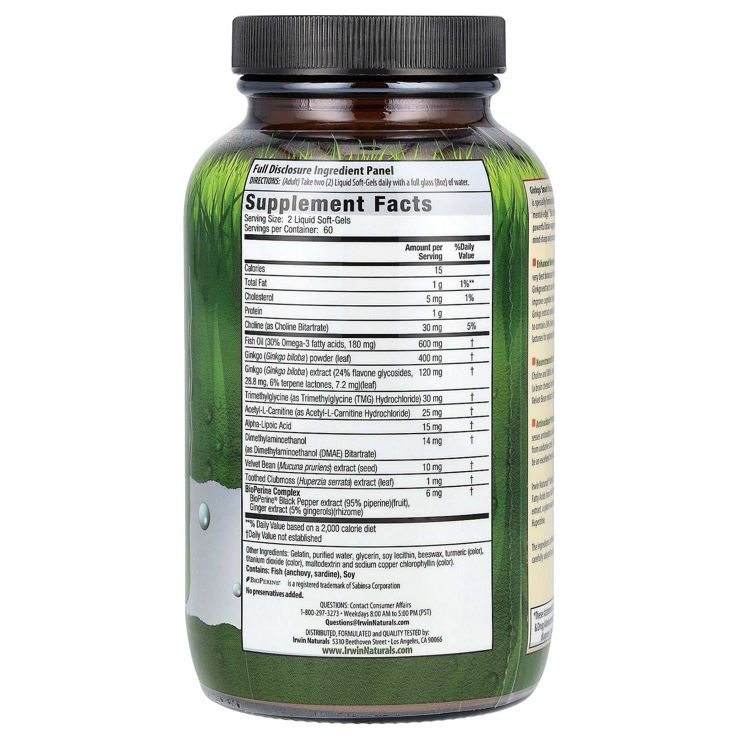 Irwin Naturals, Ginkgo Smart®, Maximum Focus & Memory, 120 Liquid Soft-Gels