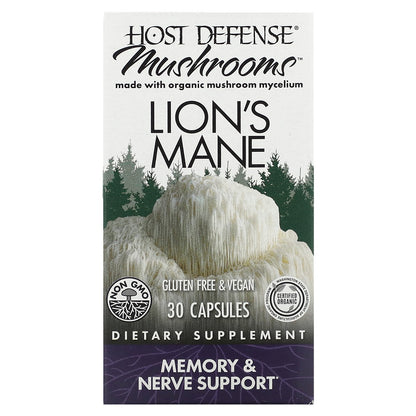 Host Defense, Mushrooms, Lion's Mane, 1 g, 30 Capsules