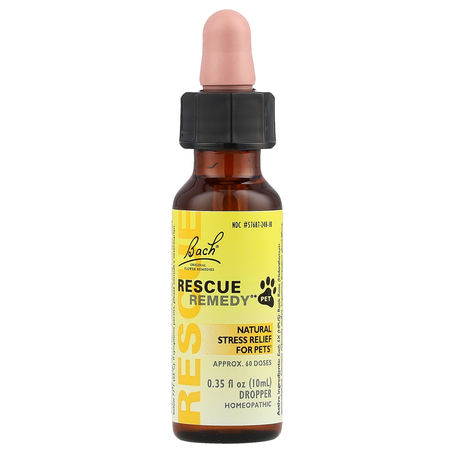 Bach, Rescue Remedy® Pet, Natural Stress Relief For Pets, 0.35 fl oz (10 ml)