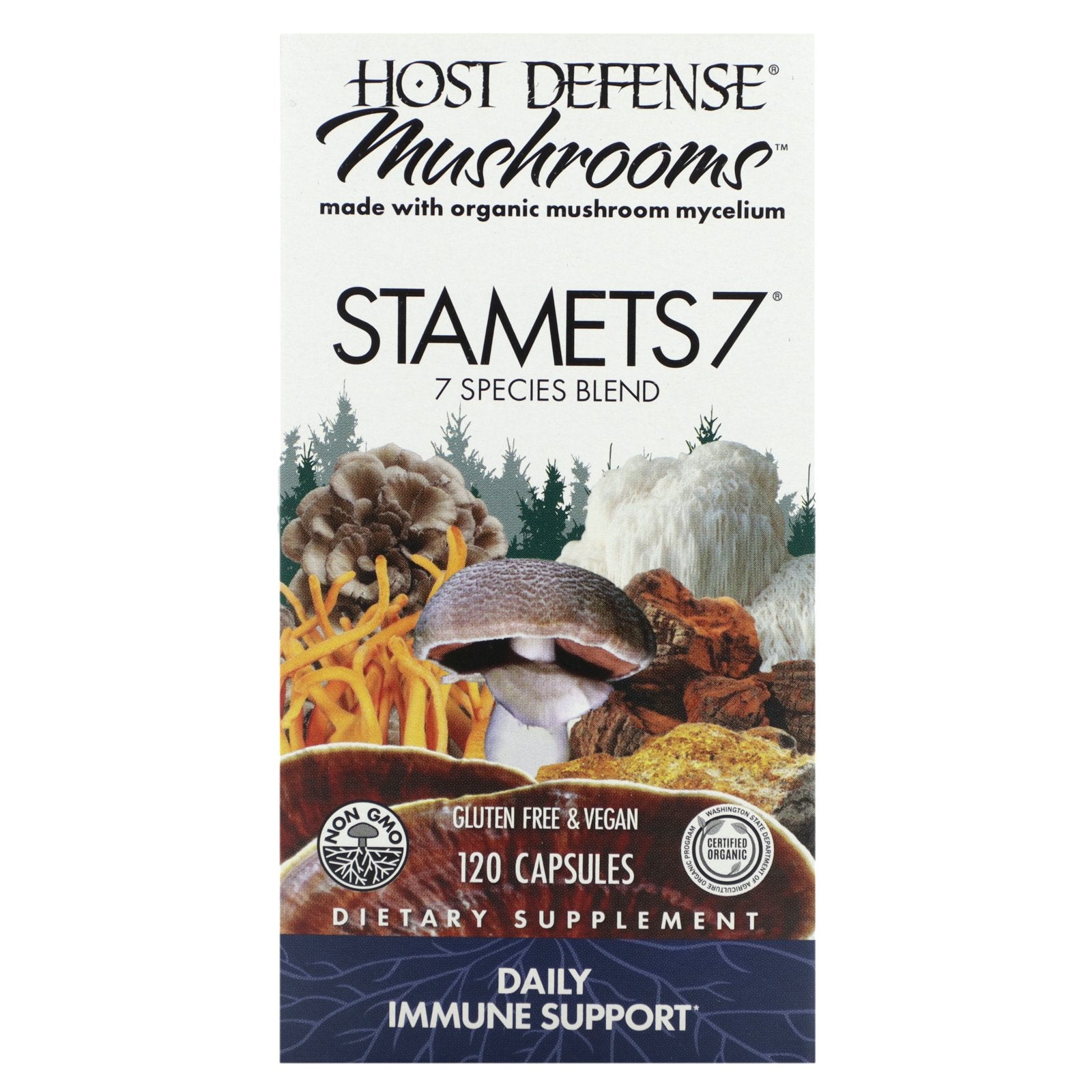 Host Defense, Mushrooms, STAMETS 7, 120 Capsules