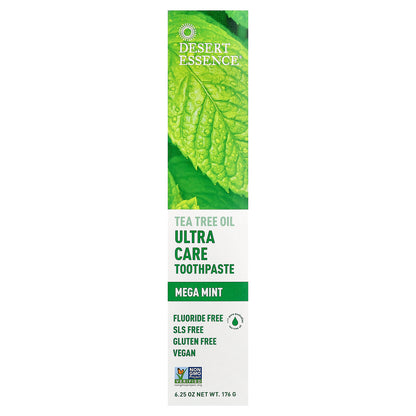 Desert Essence, Tea Tree Oil Ultra Care Toothpaste, Mega Mint, 6.25 oz (176 g)