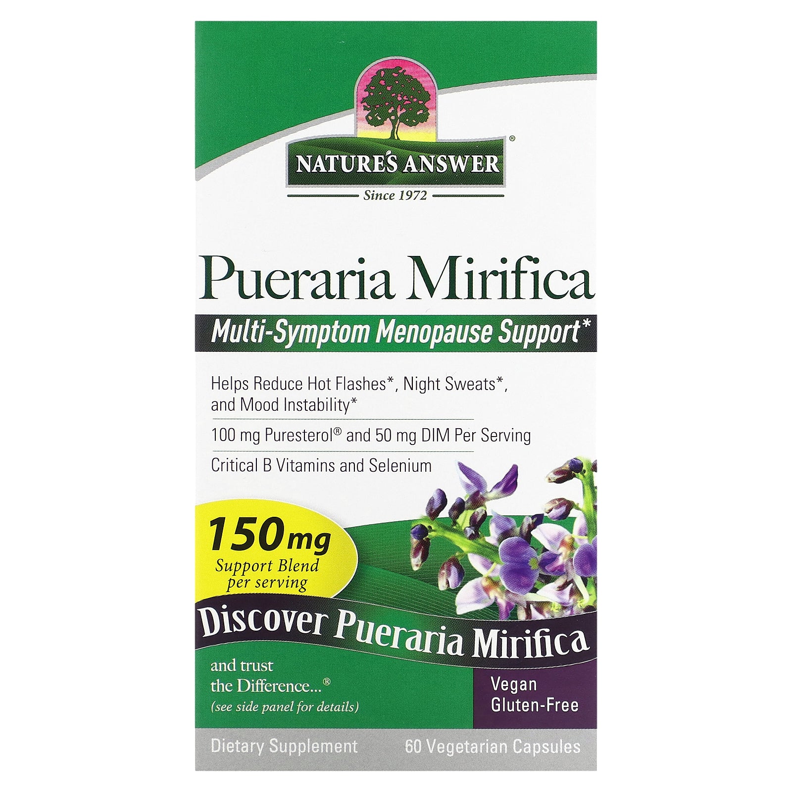 Nature's Answer, Pueraria Mirifica, 150 mg, 60 Vegetarian Capsules