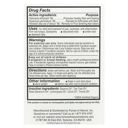 Forces of Nature, Nail Fungus, Organic Plant Medicine, 0.37 fl oz (11 ml)