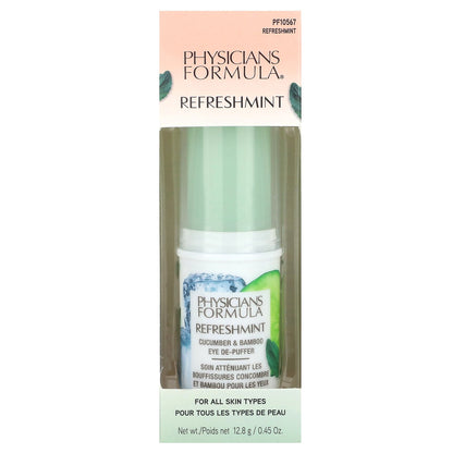 Physicians Formula, RefreshMint, Cucumber & Bamboo Eye De-Puffer, 0.45 oz (12.8 g)