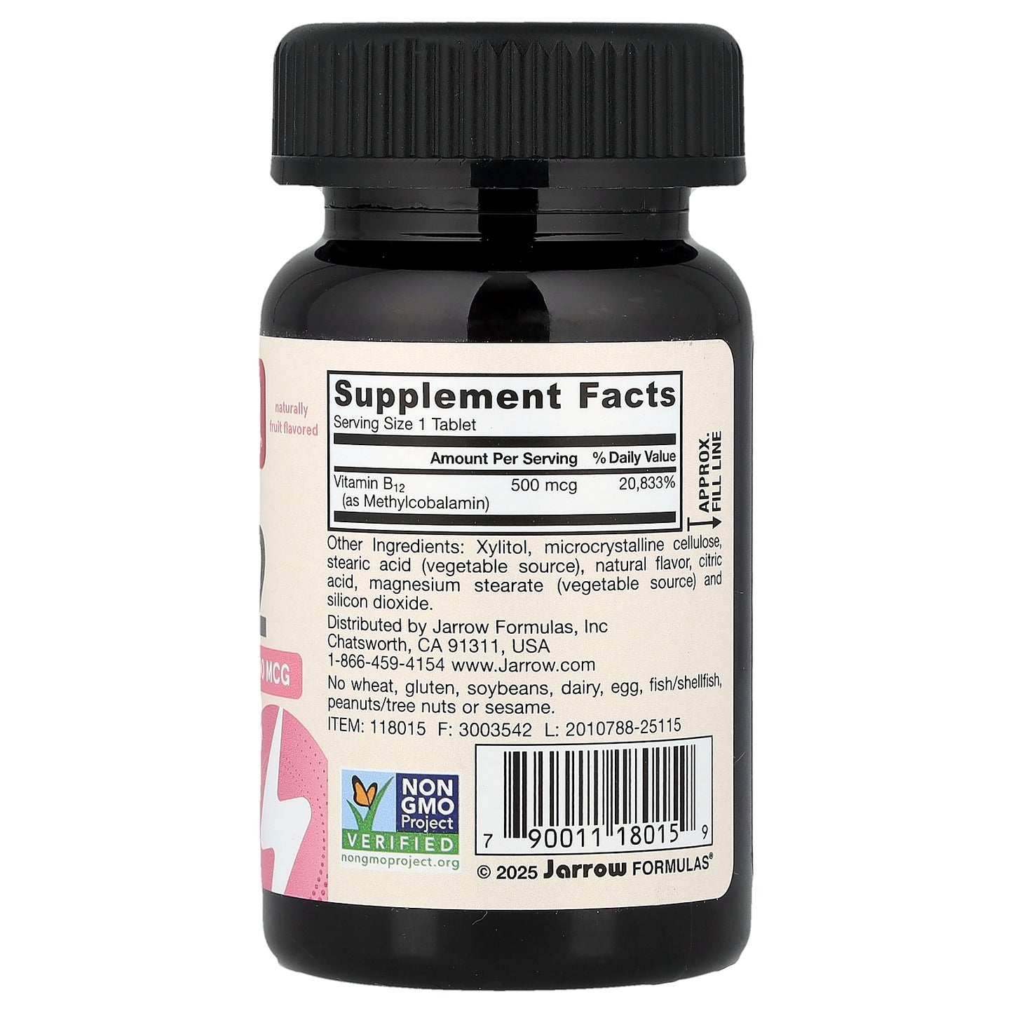 Jarrow Formulas, Methyl B-12, Fruit, 500 mcg, 100 Chewable Tablets