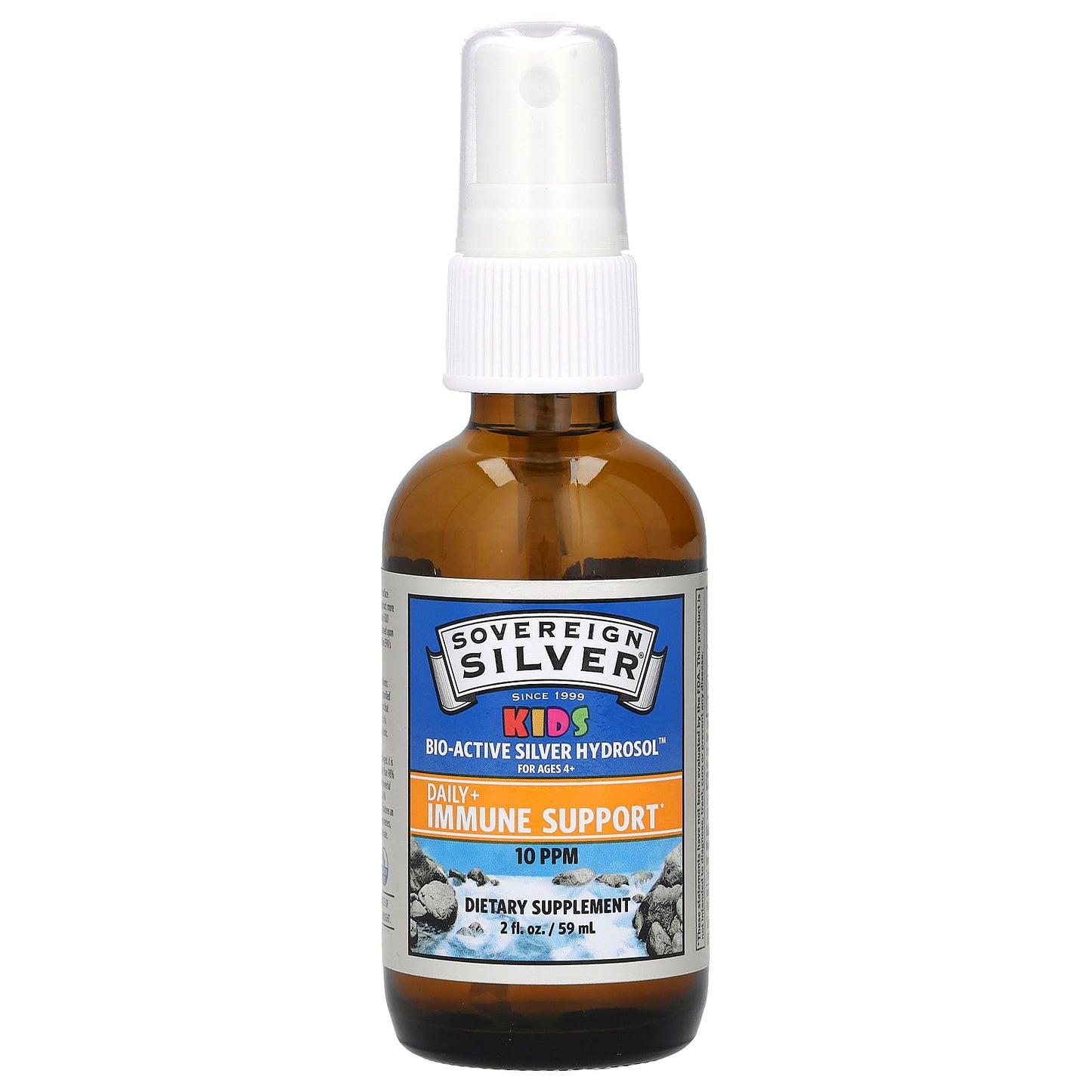 Sovereign Silver, Kids Bio-Active Silver Hydrosol, Daily+ Immune Support Spray, For Ages 4+, 10 PPM, 2 fl oz (59 ml)