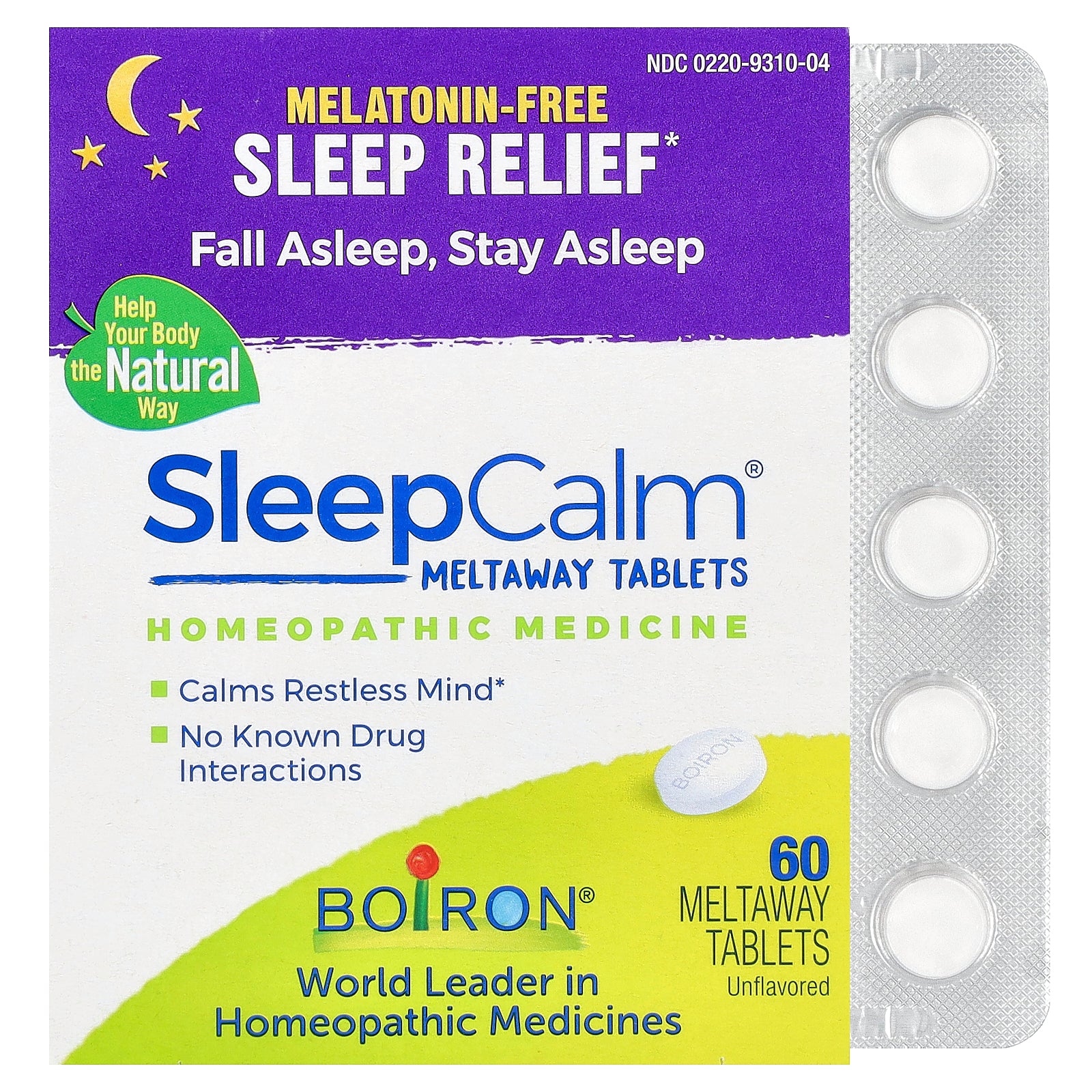 Boiron, SleepCalm®, Unflavored, 60 Meltaway Tablets