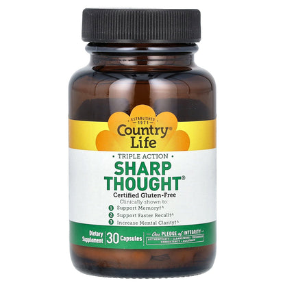 Country Life, Triple Action Sharp Thought, 30 Capsules