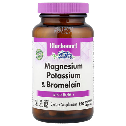 Bluebonnet Nutrition, Magnesium Potassium & Bromelain, 120 Vegetable Capsules
