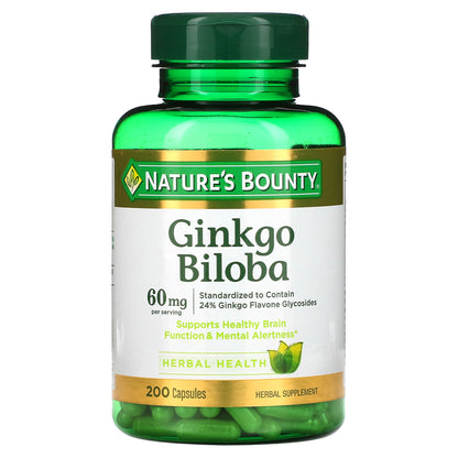 Nature's Bounty, Ginkgo Biloba, 200 Capsules (30 mg per Capsule)