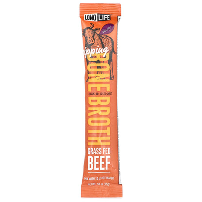 Lonolife, Sipping Bone Broth, Grass Fed Beef, 4 Single Serve Stick Packs, 0.53 oz (15 g) Each