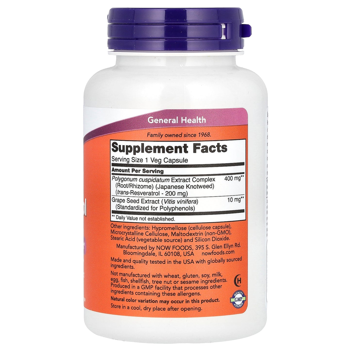 NOW Foods, Resveratrol, 200 mg, 120 Veg Capsules