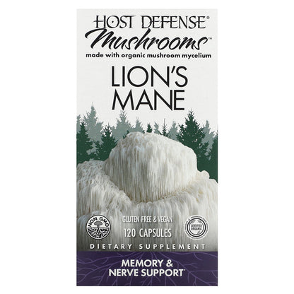 Host Defense, Mushrooms, Lion's Mane, 1 g, 120 Capsules