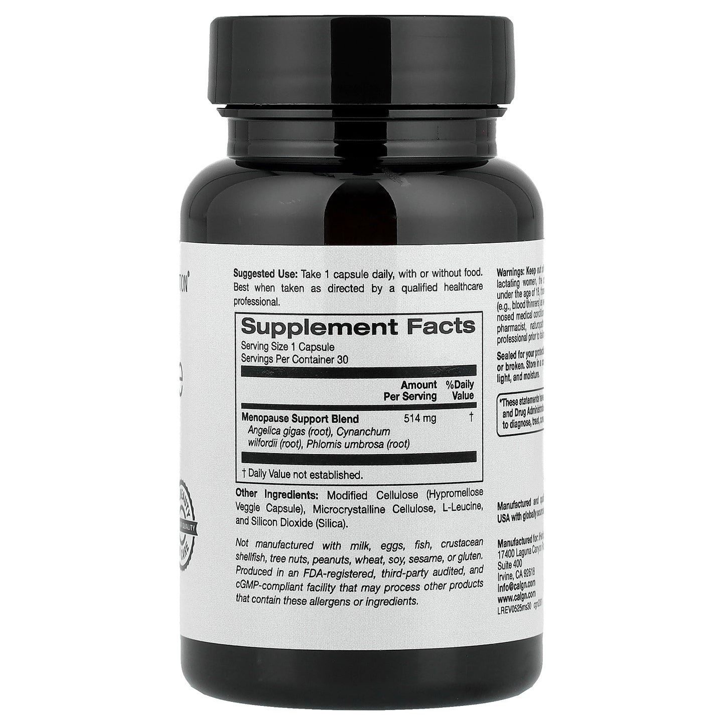 California Gold Nutrition, Beauty, Menopause Support with Angelica gigas, Cynanchum wilfordii, Phlomis umbrosa and L-Leucine, 30 Veggie Capsules
