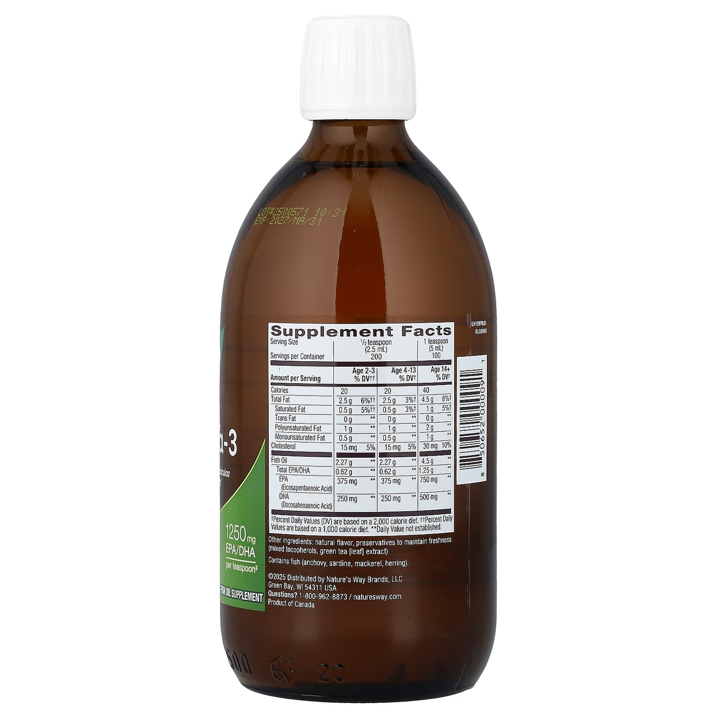 Nature's Way, Fish Oil Omega-3, Zesty Lemon, 16.9 fl oz (500 ml)