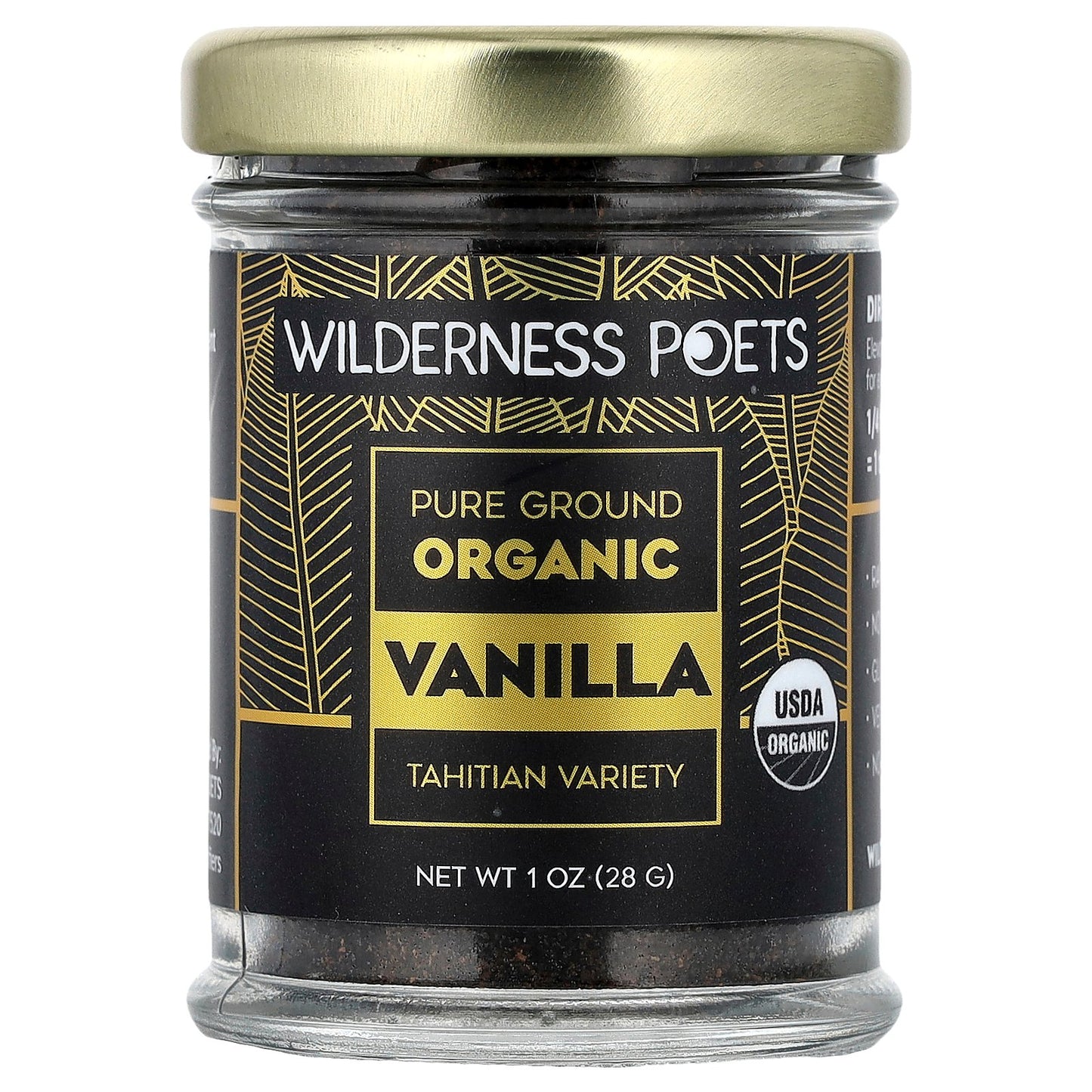 Wilderness Poets, Pure Ground Organic Vanilla, Tahitian Variety, 1 oz (28 g)