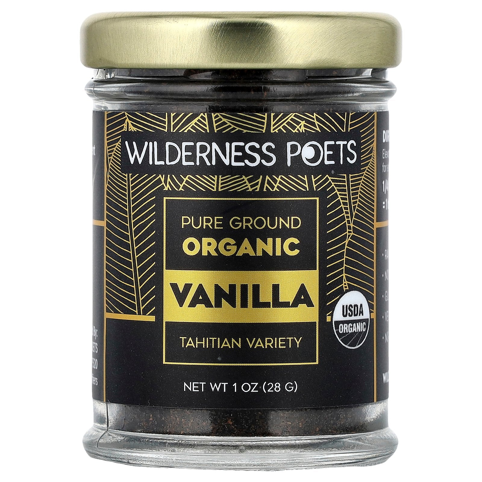 Wilderness Poets, Pure Ground Organic Vanilla, Tahitian Variety, 1 oz (28 g)