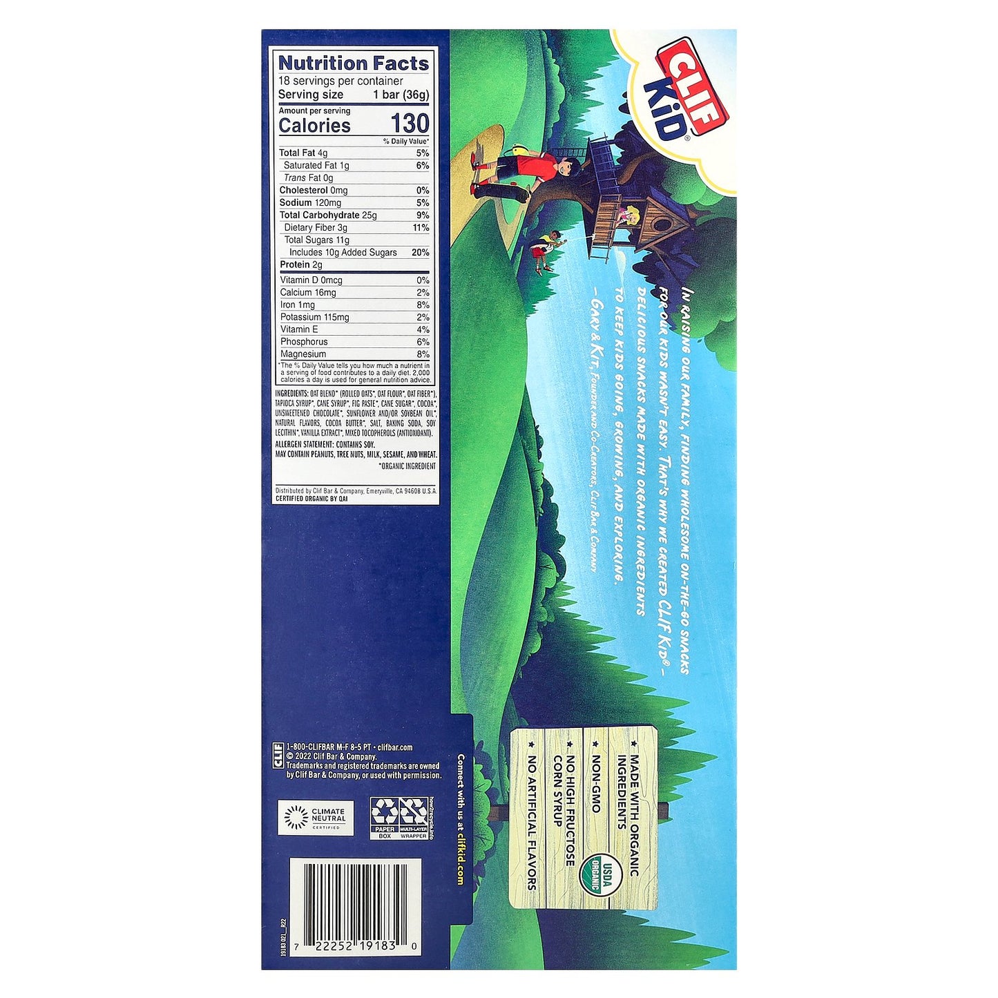 Clif Bar, Clif Kid®, Organic Z Bar™, Chocolate Brownie, 18 Bars, 1.27 oz (36 g) Each