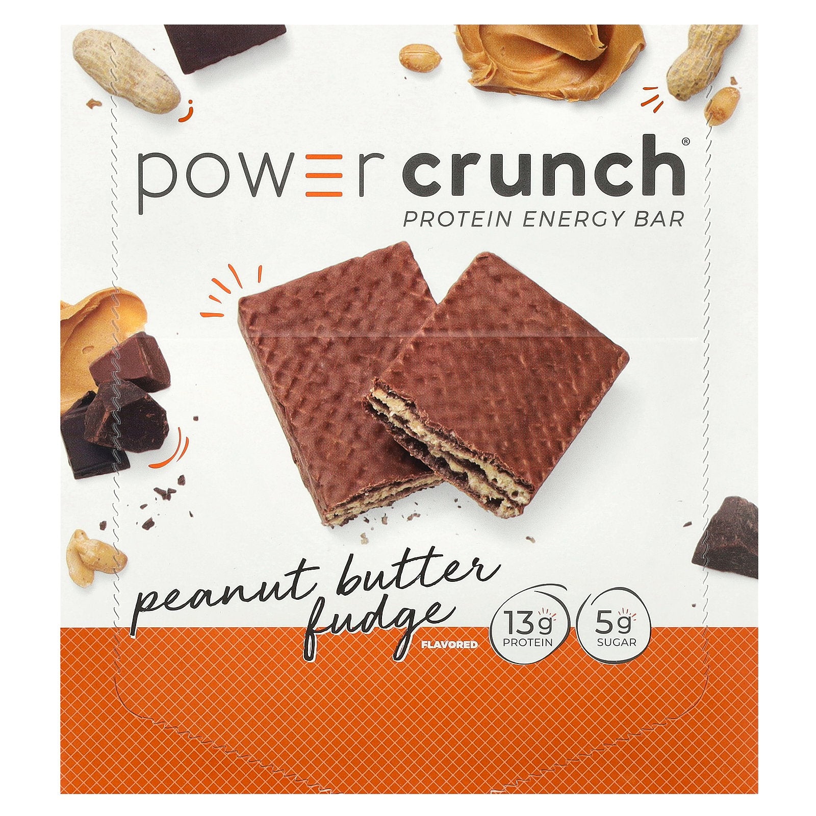 BNRG, Power Crunch®, Protein Energy Bar, Peanut Butter Fudge, 12 Bars, 1.4 oz (40 g) Each