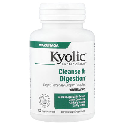 Kyolic, Aged Garlic Extract™, Cleanse & Digestion, Formula 102, 100 Veggie Capsules