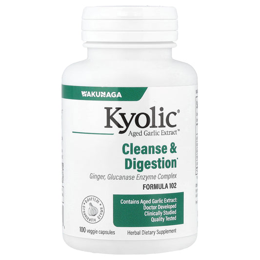 Kyolic, Aged Garlic Extract™, Cleanse & Digestion, Formula 102, 100 Veggie Capsules