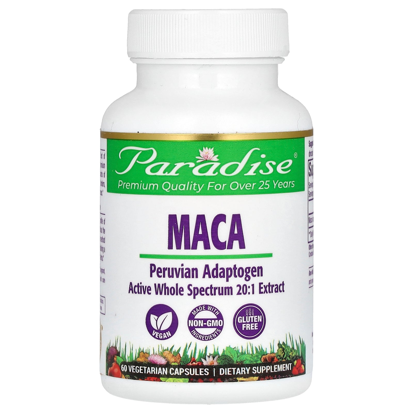 Paradise Herbs, Maca, 60 Vegetarian Capsules (250 mg per Capsule)