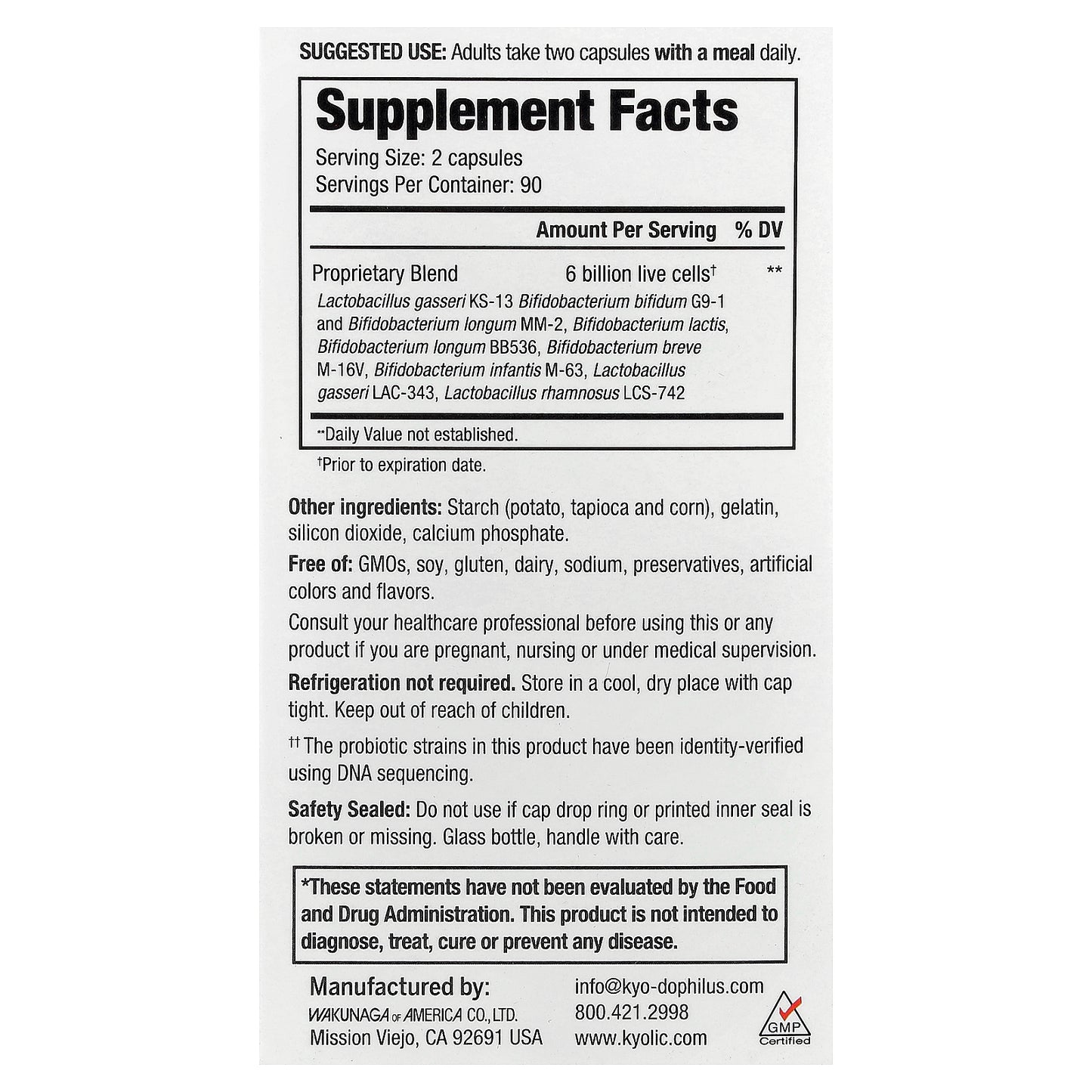 Kyolic, Kyo-Dophilus®, Multi 9 Probiotic, 180 Capsules