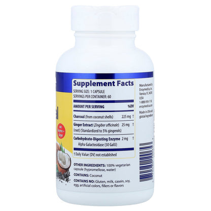 Enzymedica, Activated Charcoal, 60 Capsules