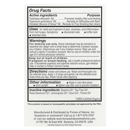 Forces of Nature, Nail Fungus, Organic Plant Medicine, Extra Strength, 0.37 fl oz (11 ml)