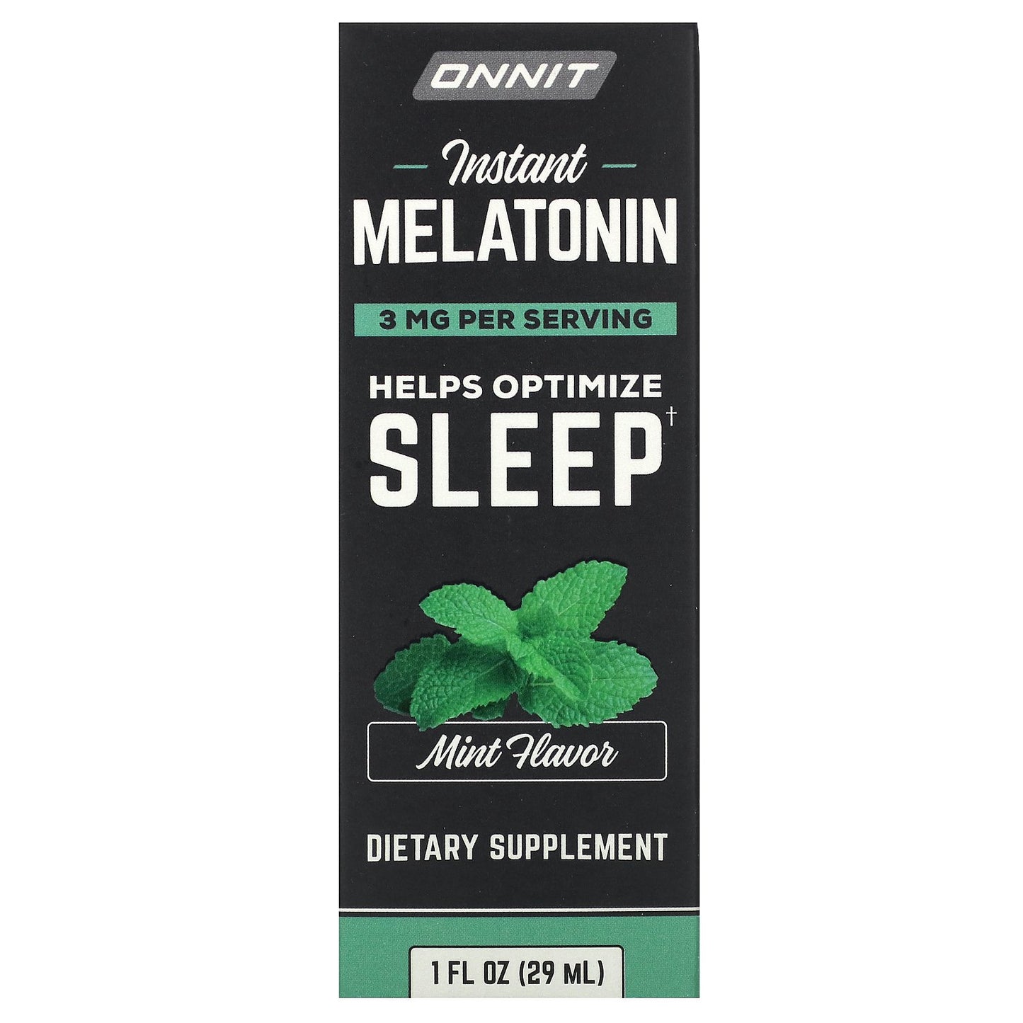 Onnit, Instant Melatonin, Mint, 3 mg, 1 fl oz (29 ml)