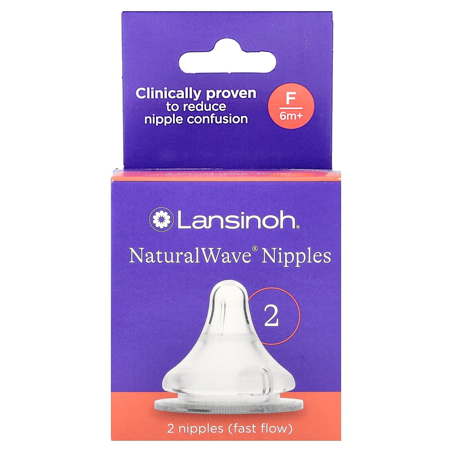 Lansinoh, NaturalWave® Nipples, Fast Flow, 6m+, 2 Nipples