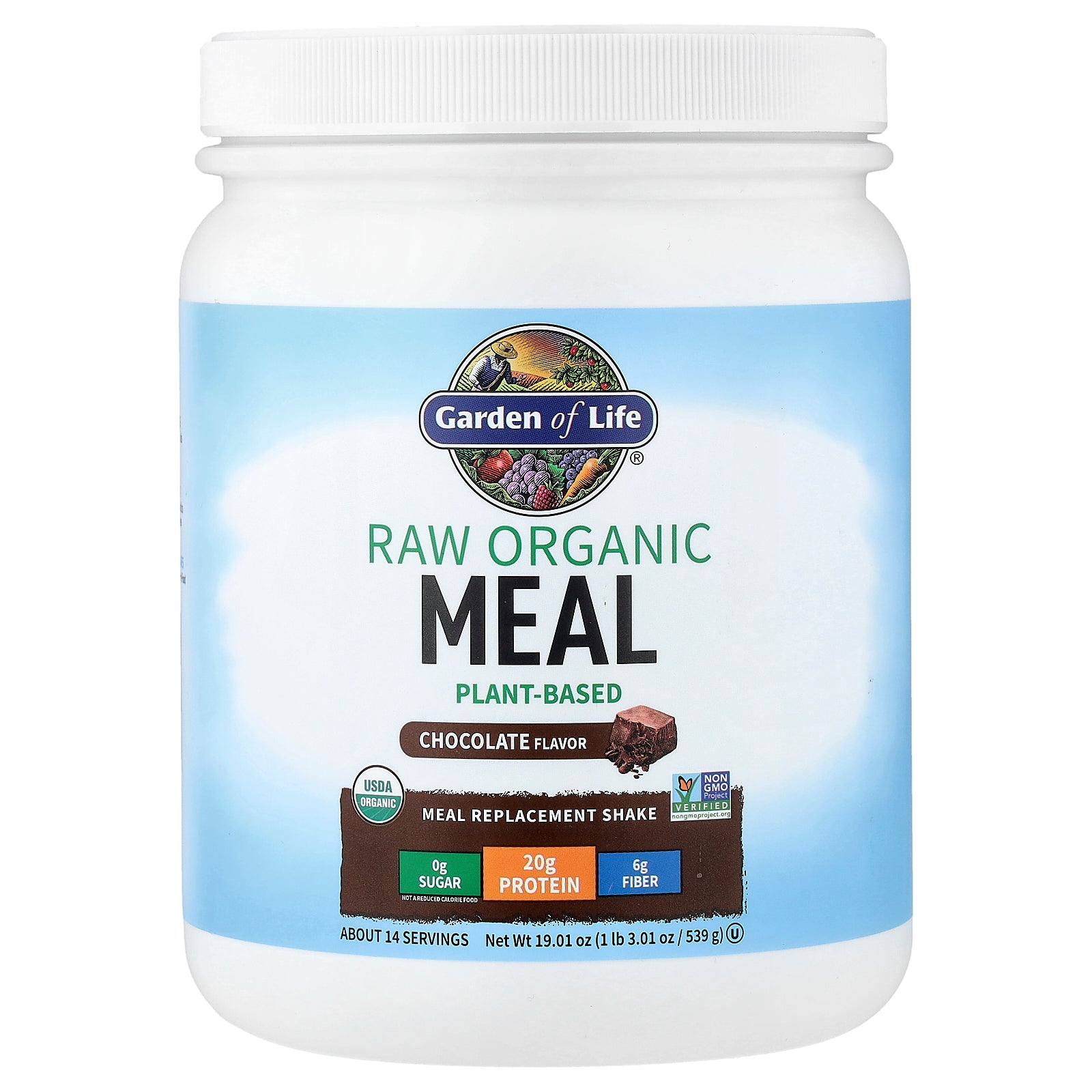 Garden of Life, RAW Organic Meal Replacement Shake, Chocolate, 19.01 oz (539 g)