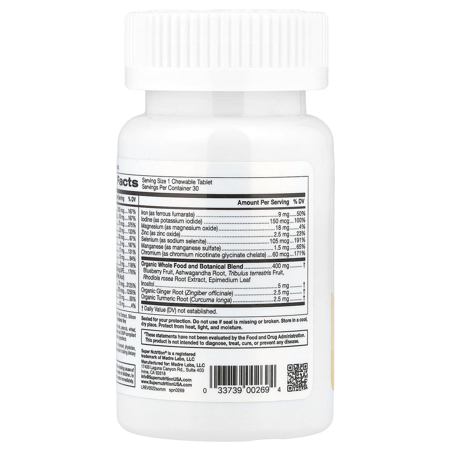 Super Nutrition, SimplyOne®, Men’s Multivitamin + Supporting Herbs with Vitamin A, Vitamin C, Organic Whole Food and Botanical Blend, Wild-Berry, 30 Chewable Tablets