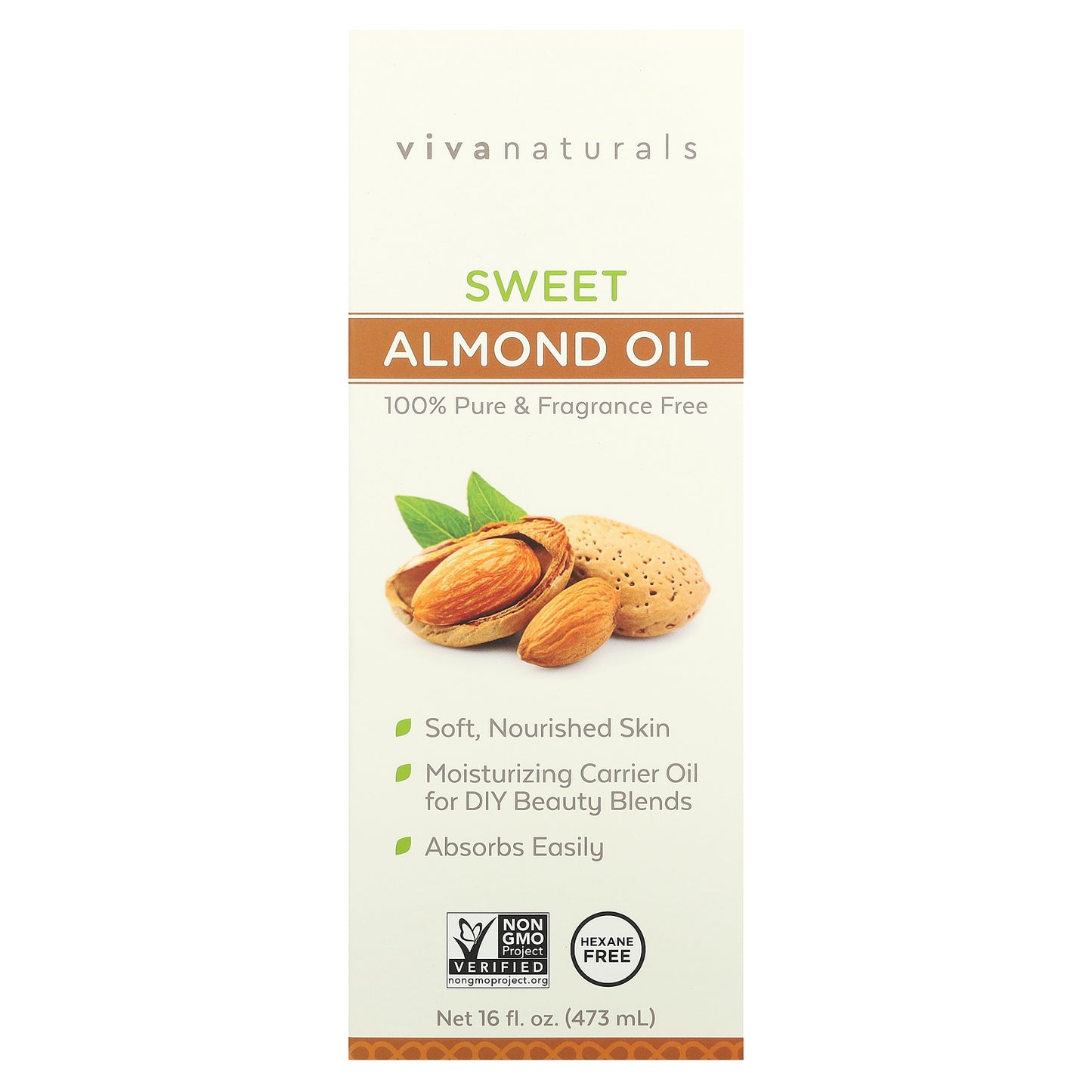 Viva Naturals, Sweet Almond Oil, 16 fl oz (473 ml)