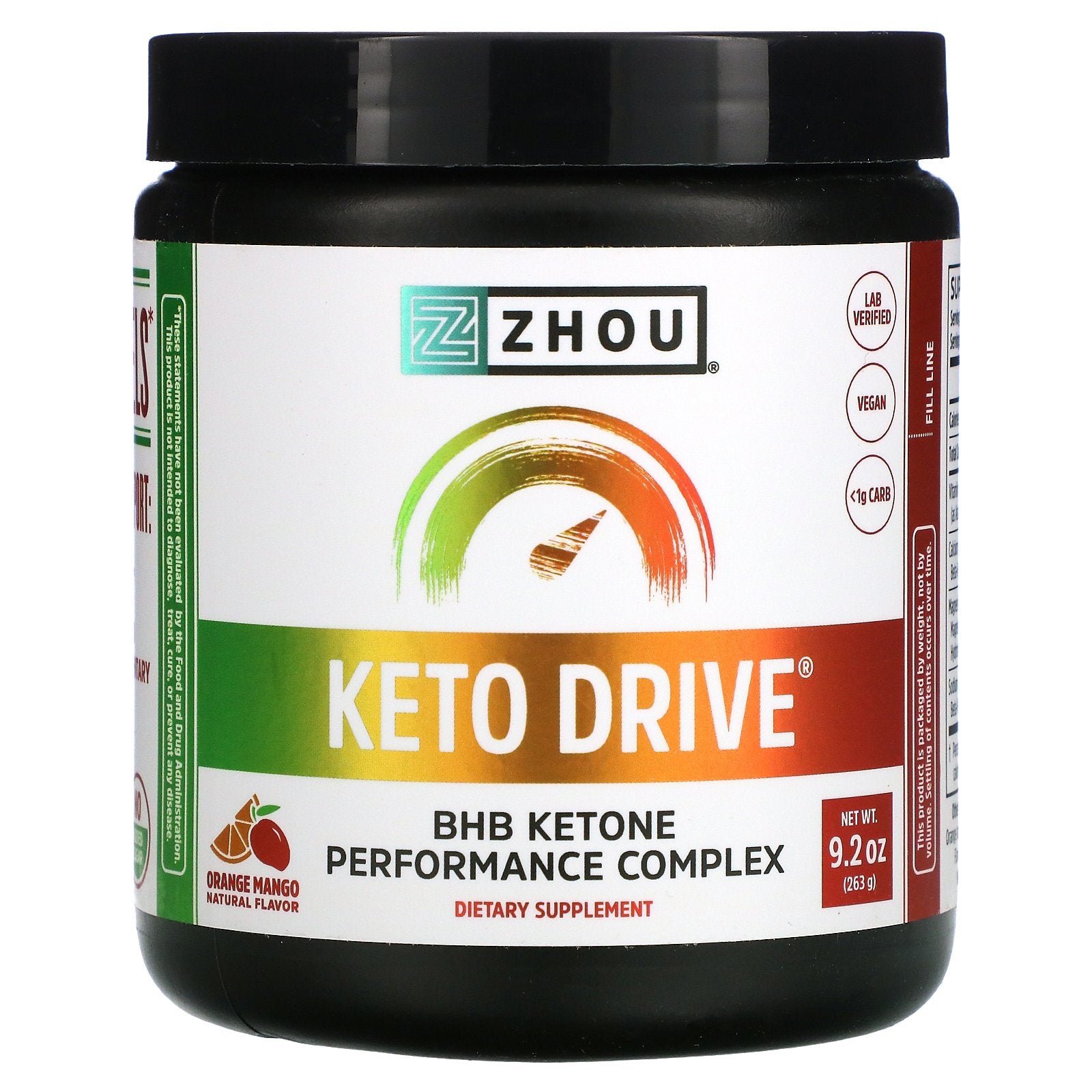 Zhou Nutrition, Keto Drive, Orange Mango, 9.2 oz (263 g)