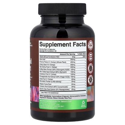 Nature's Craft, Uric Acid Support With Celery Seed & Tart Cherry, 120 Capsules