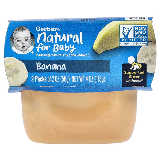 Gerber, Natural for Baby, 1st Foods®, Banana, 2 Pack, 2 oz (56 g) Each
